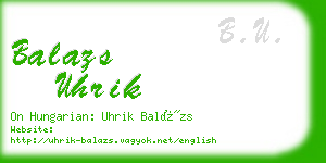 balazs uhrik business card